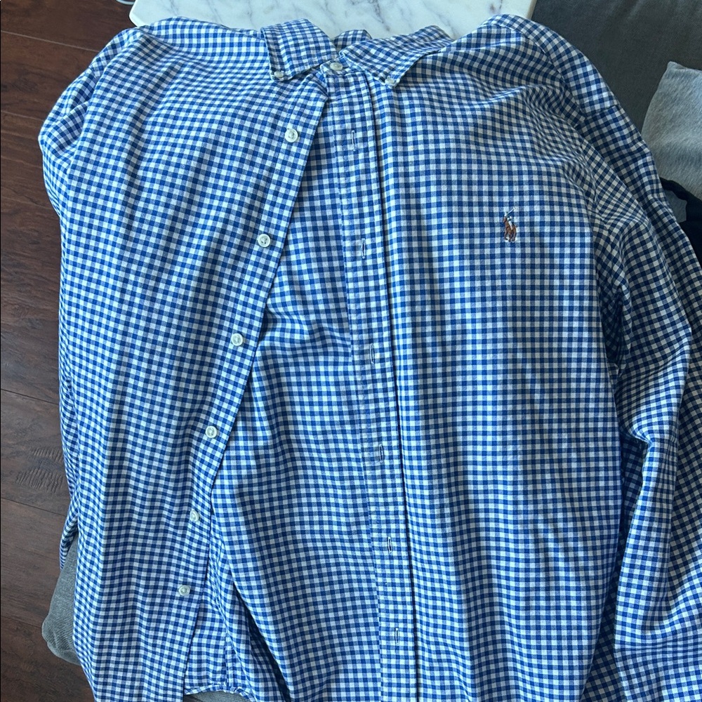 Polo Ralph Lauren Blue and White Gingham Shirt